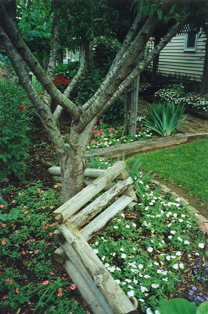 Gardening timbers add visual interest