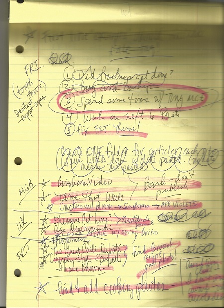 One of my "to do" lists