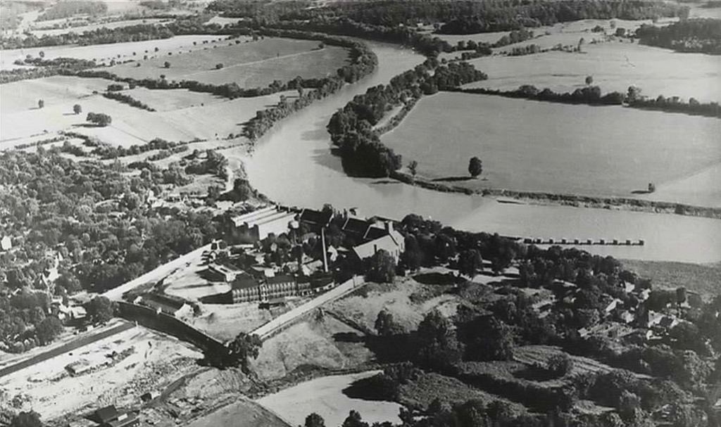 Old Eddyville aerial view before flood