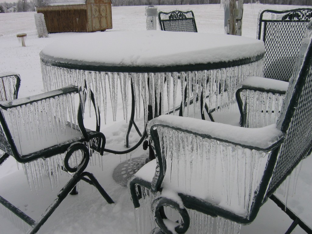 Kentucky's Historic Ice Storm Five Year Anniversary -Patio furniture